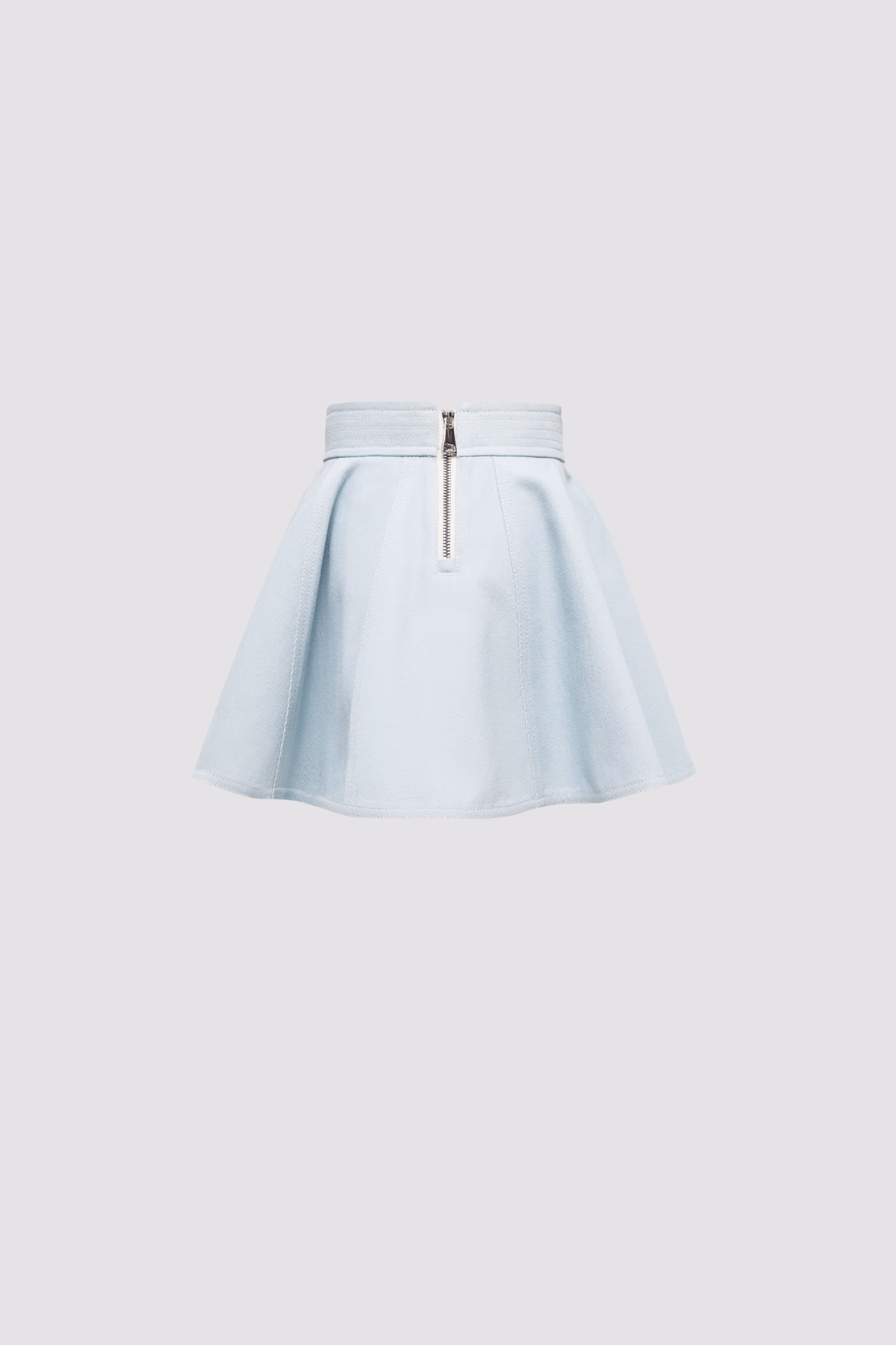 Flared Denim Mini Skirt Girl Light Blue Moncler 3